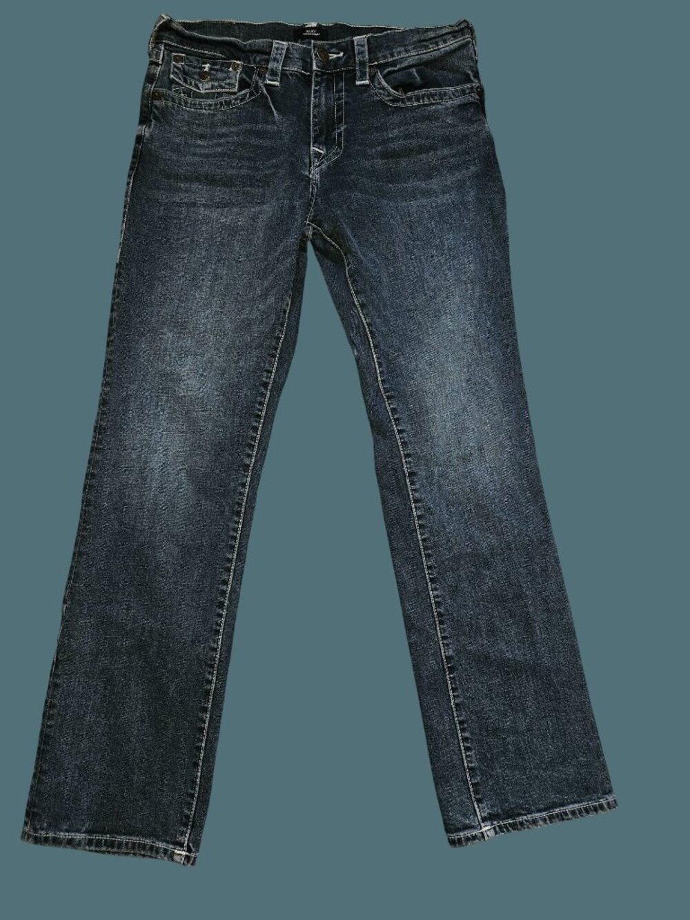 True Religion Ricky Relaxed Straight Leg Stretch Flap Pocket Jeans Men Size 34
